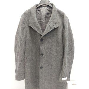 Basket Weave, Trim Fit Coat, Black/Gray, Men's Medium (38-40)